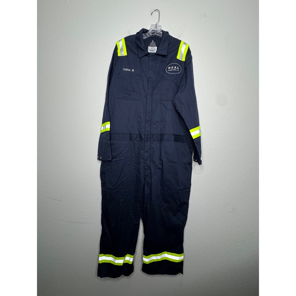 LAPCO FR Mens Navy Flame Resistant Reflective Coveralls XL-REG CVEFR7NY ATPV 8.7